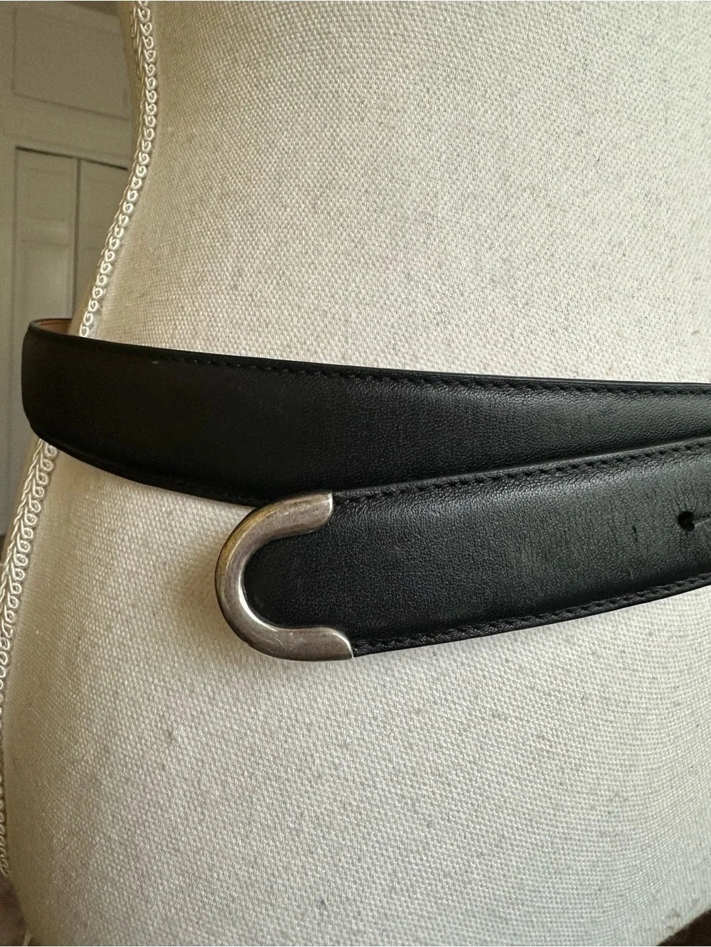 Ariat Black Leather Spur Buckle Belt Unisex Size 34